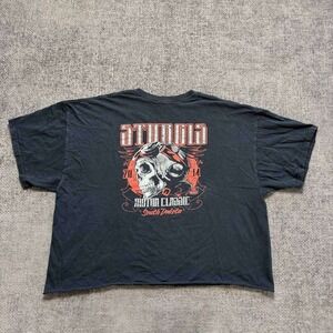 Gildan Sturgis Motor Classic T-Shirt Womens 2XL Black Cropped Biker Graphic Tee